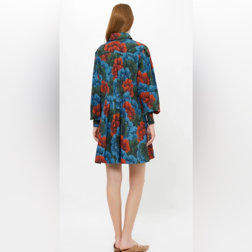 Oliphant Elizabeth Dress Madrid Blue Mini Medium NWT NEW - Picture 3 of 3
